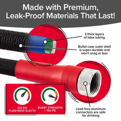 Pocket Hose Silver Bullet 75 FT hose in use watering a garden