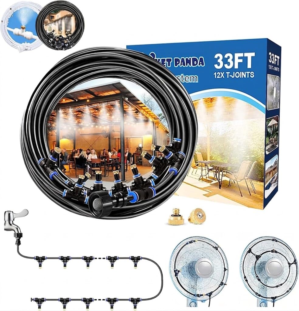 POCKET PANDA 33FT outdoor misting system black tubing
