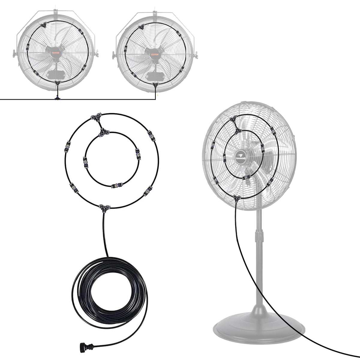 POCKET PANDA Fan Misting Kit 35FT complete set including hose and fittings