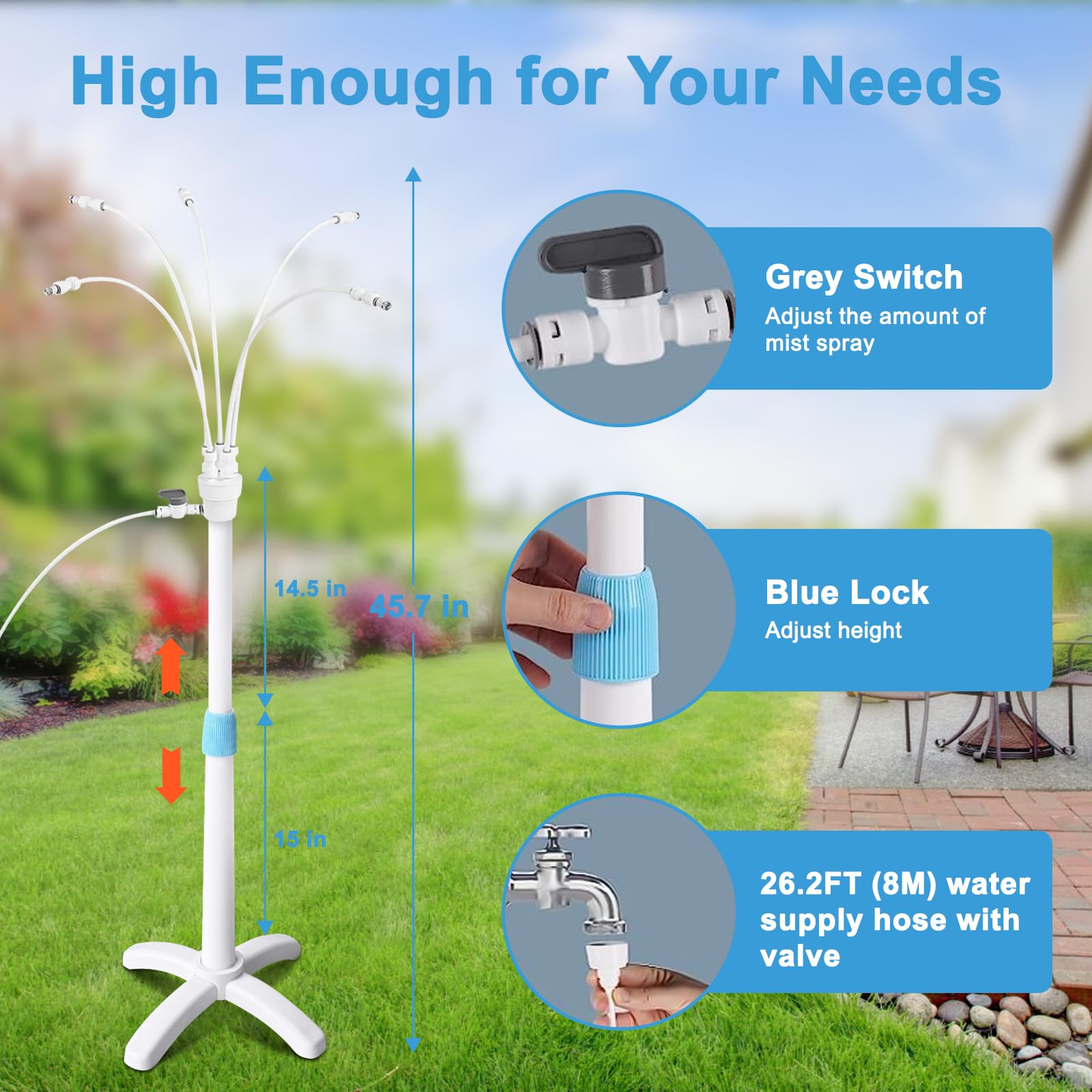 POCKET PANDA Misting Cooling System base showing heavy-duty design