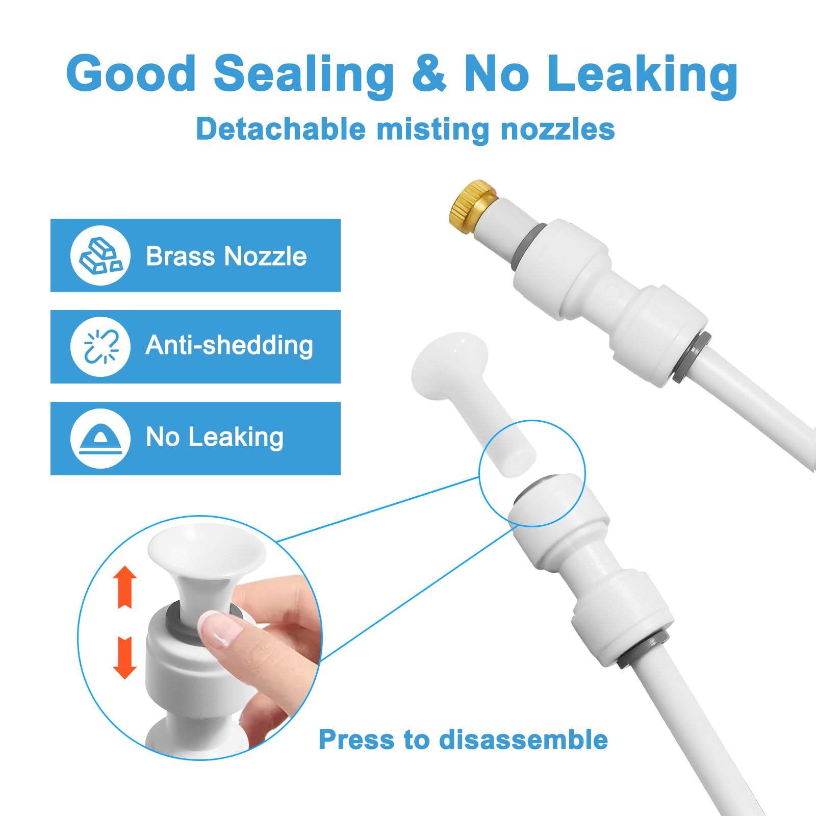 POCKET PANDA Misting Cooling System with hose connected to garden faucet