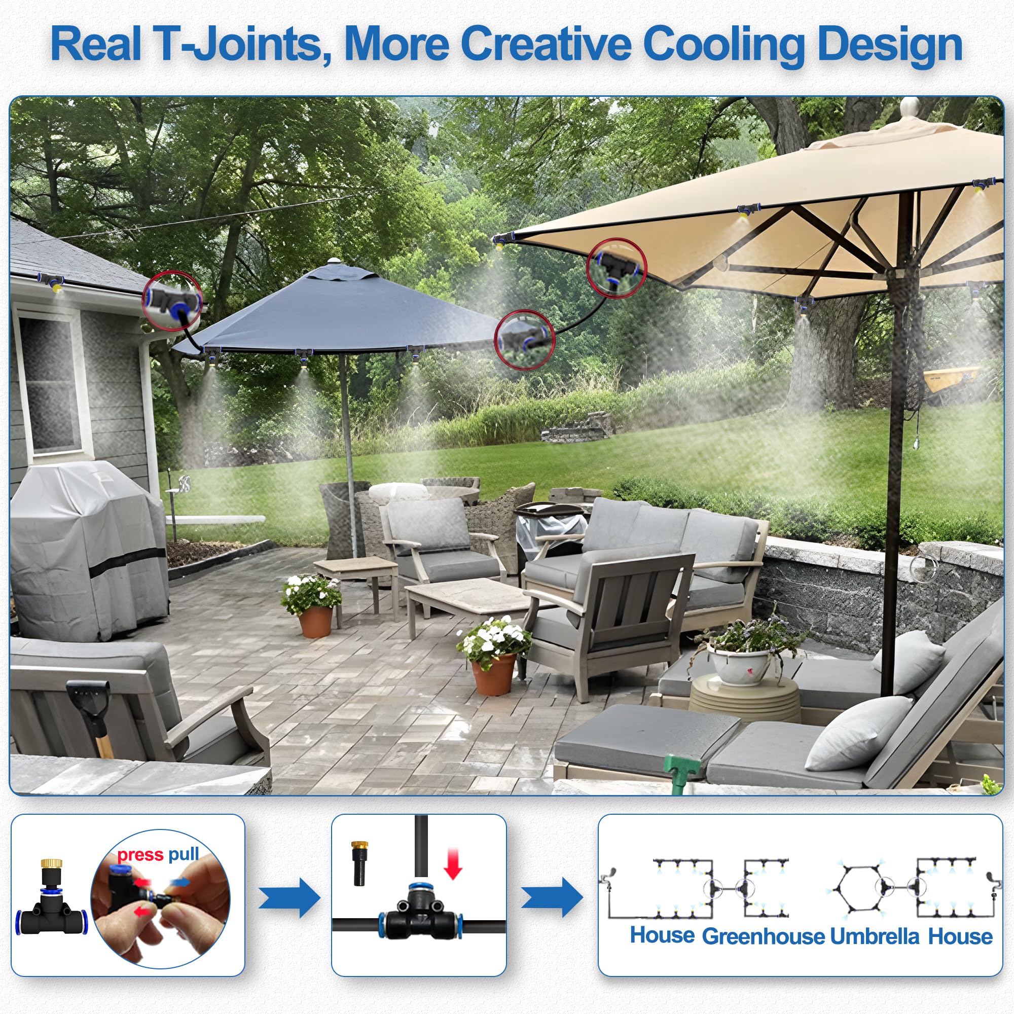 POCKET PANDA misting system installed around patio