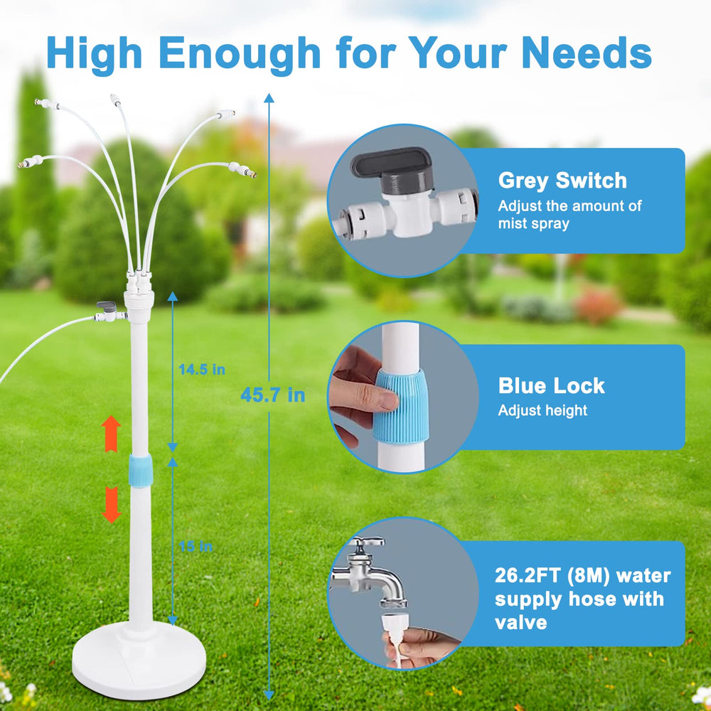 POCKET PANDA misting system setup on a patio