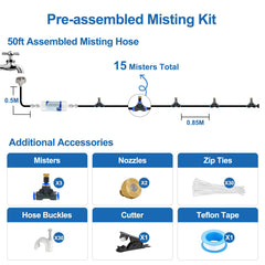 POCKET PANDA misting system with UV-resistant hose