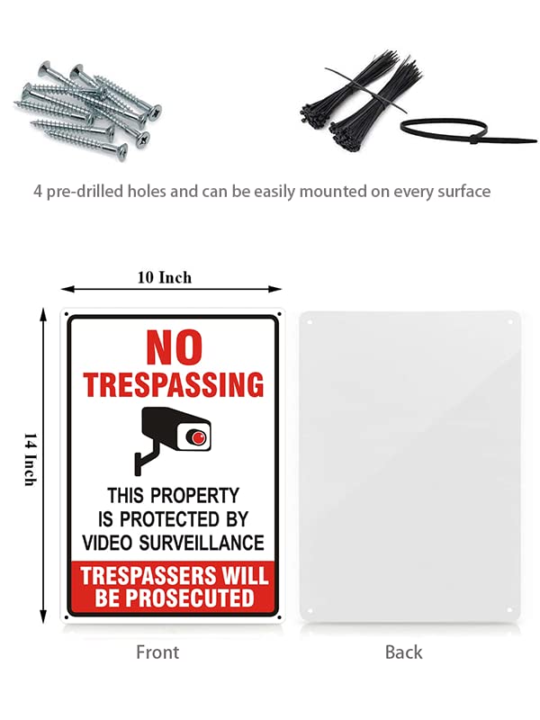 Poicrm No Trespassing Sign showing high visibility at night