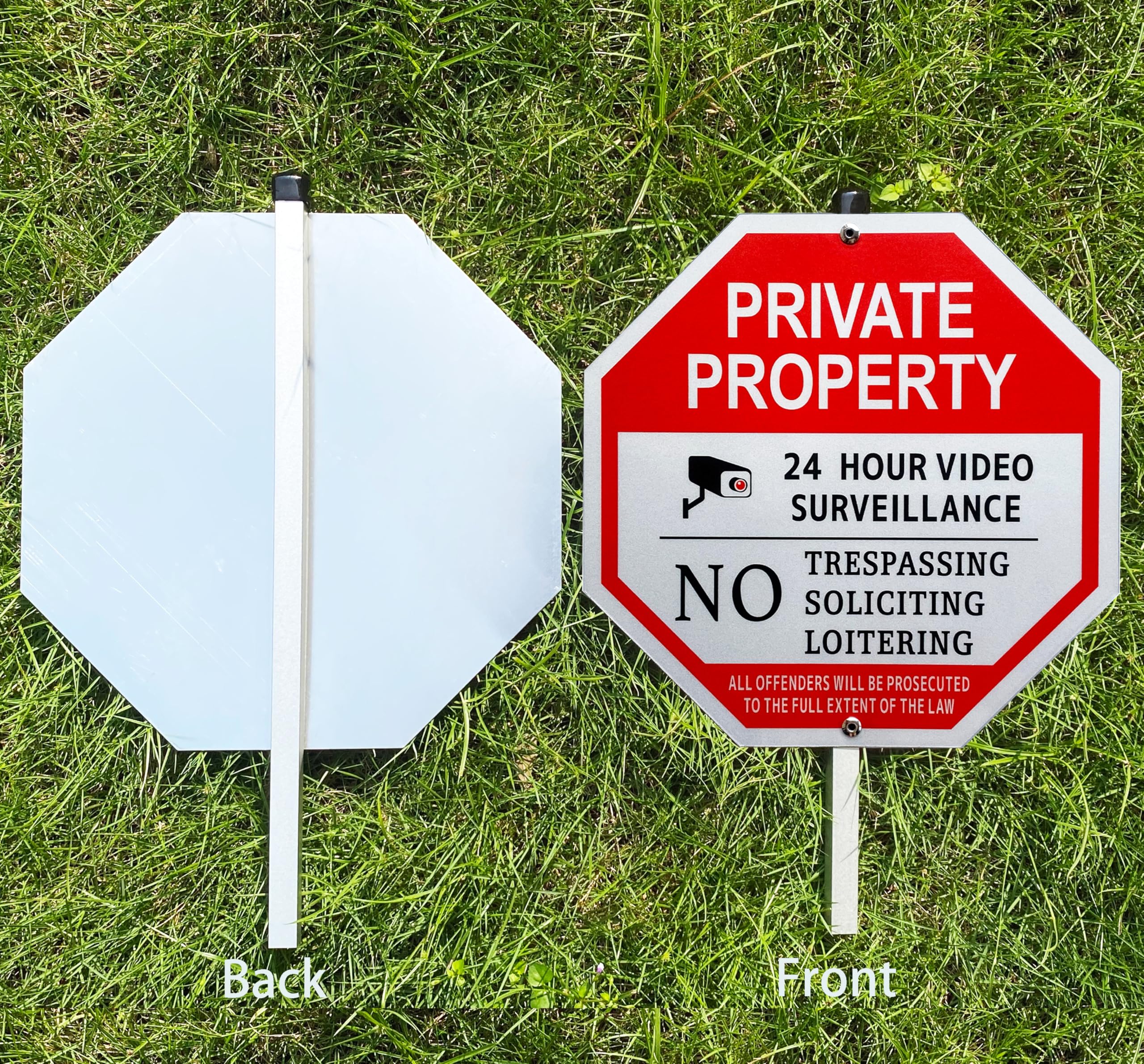 Poicrm yard sign in red, black, and white colours