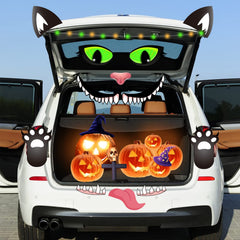 POILKMNI Halloween black cat decorations applied to a car