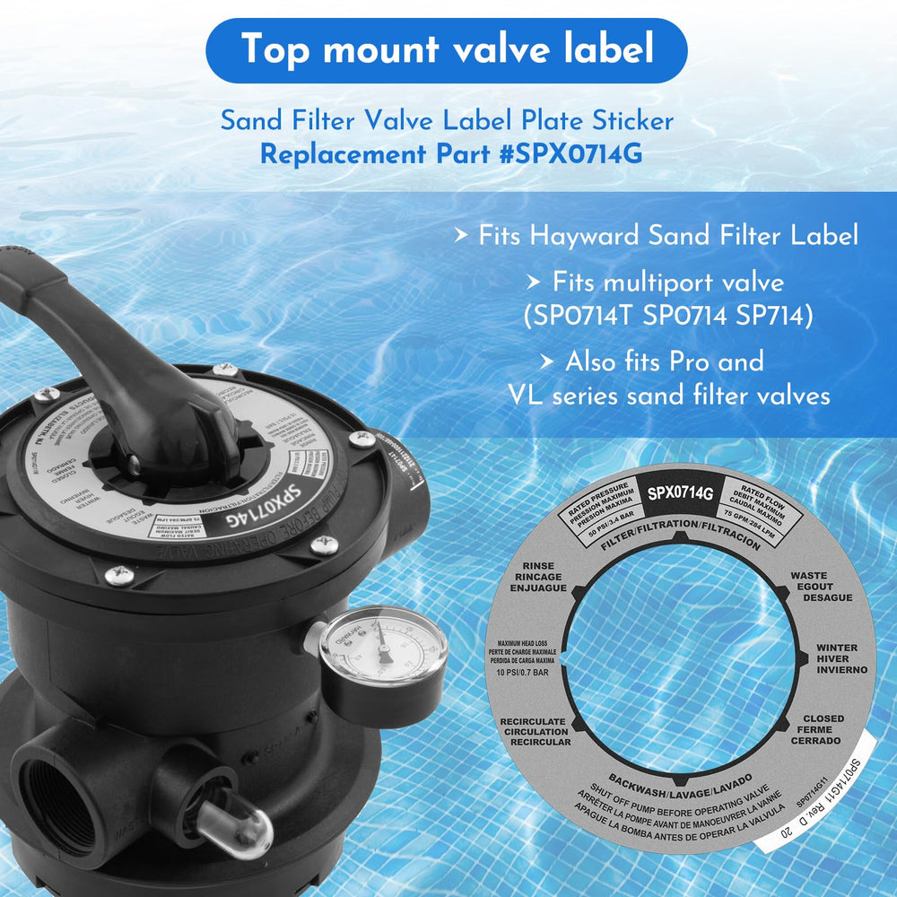 Pokin SPX0714G Label Plate installed on Hayward Vari-Flo Valve