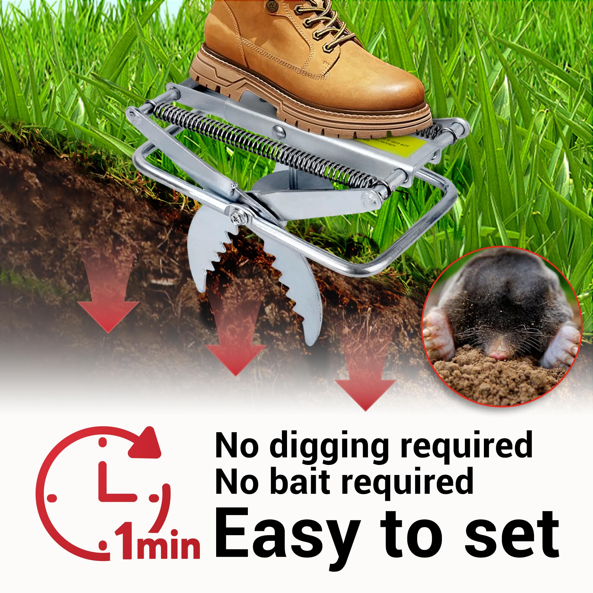 POlAFLEX Mole Trap Scissor 2 Pack packaging illustration
