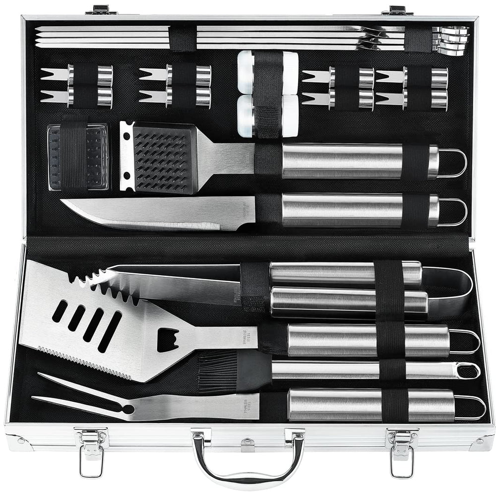 POLIGO 22PCS BBQ Grill Accessories Set in aluminum case