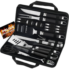 POLIGO 29 PCS BBQ Grill Accessories Set with stainless steel tools in storage bag