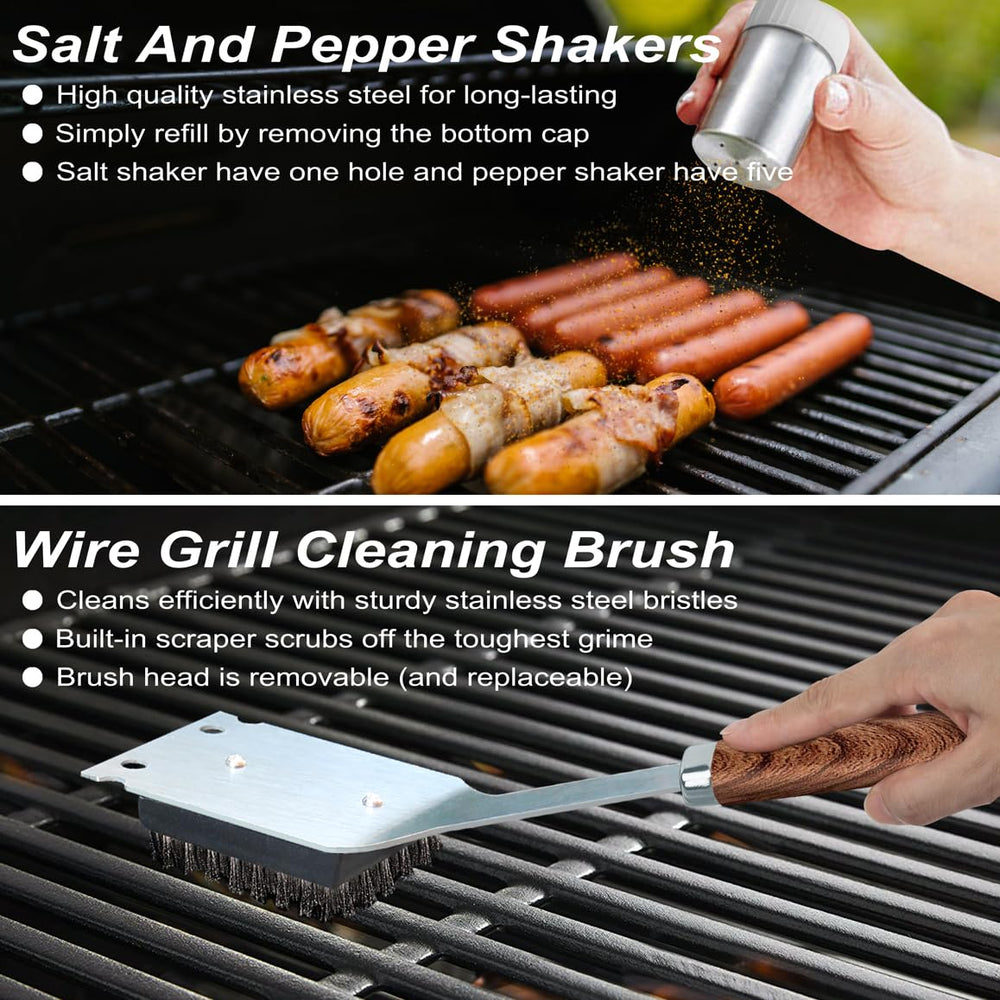 POLIGO BBQ utensils set with replaceable cleaning head