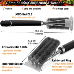 POLIGO grill brush showing bristles on all sides for cleaning
