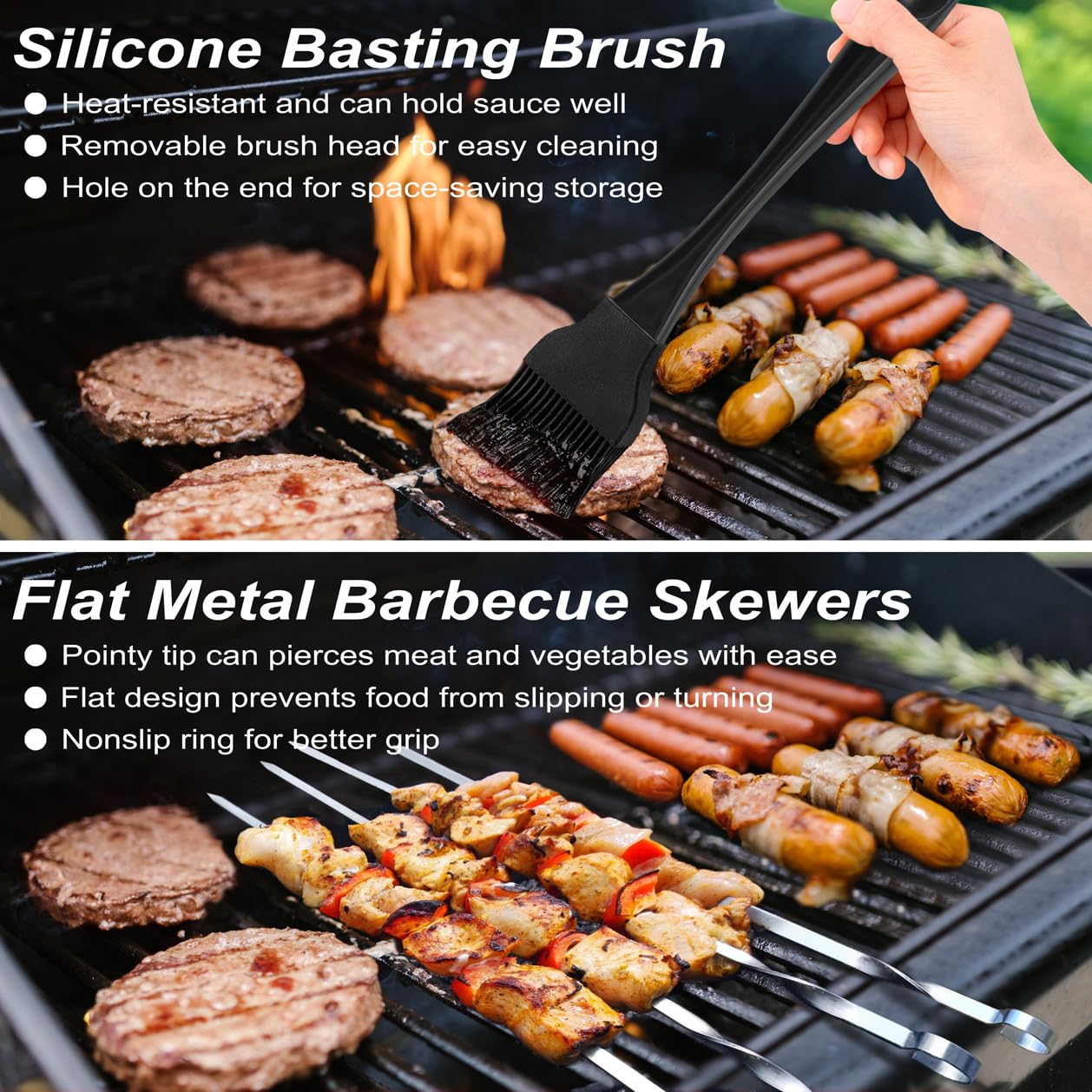 POLIGO grill cleaning brush with replaceable head