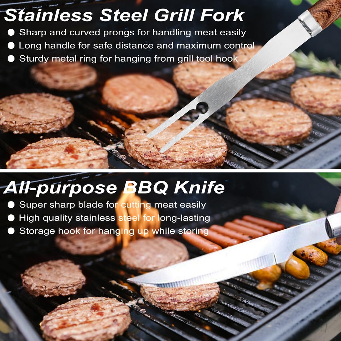 POLIGO grilling tools neatly arranged in storage case