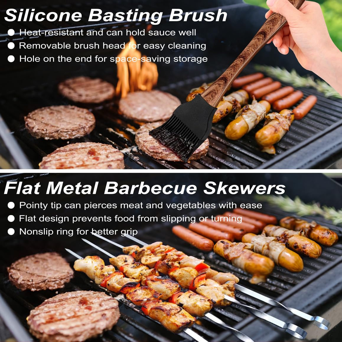 POLIGO silicone basting brush and grill cleaning brush