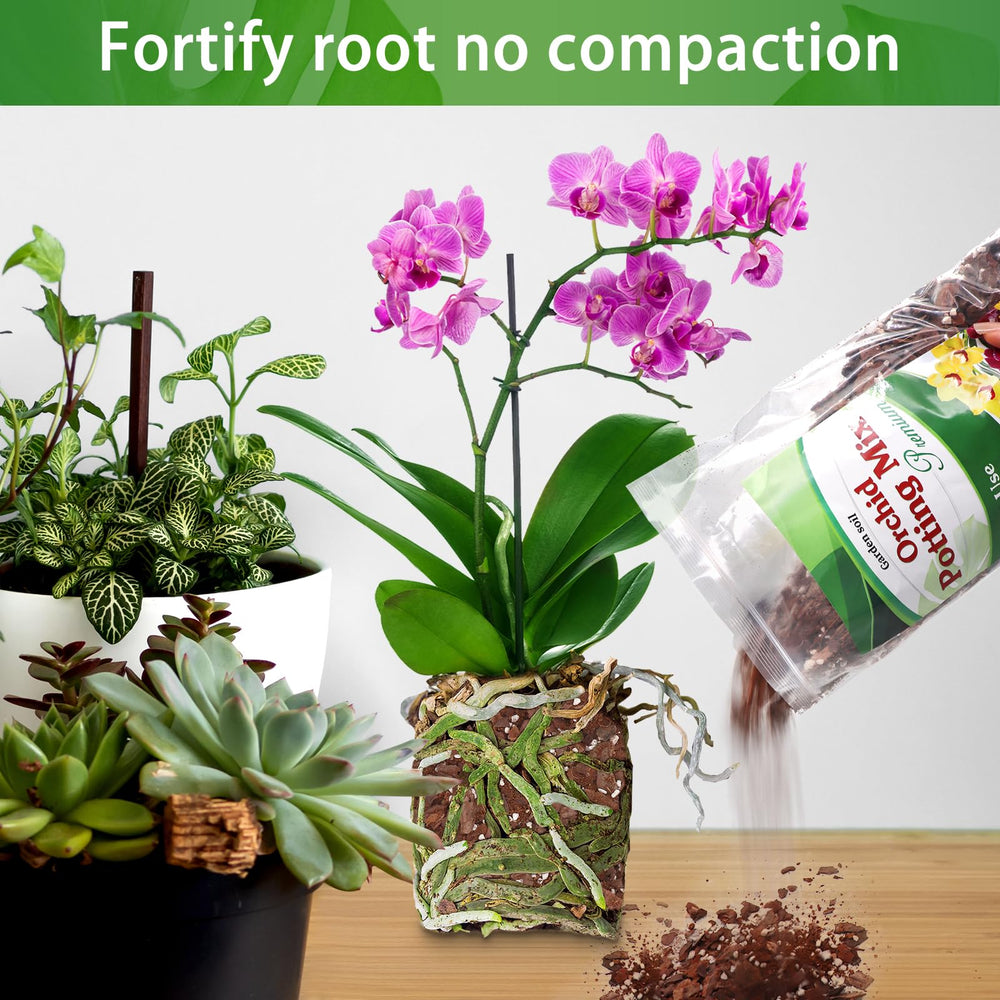 POLIUMB Orchid Potting Mix in a pot with orchids
