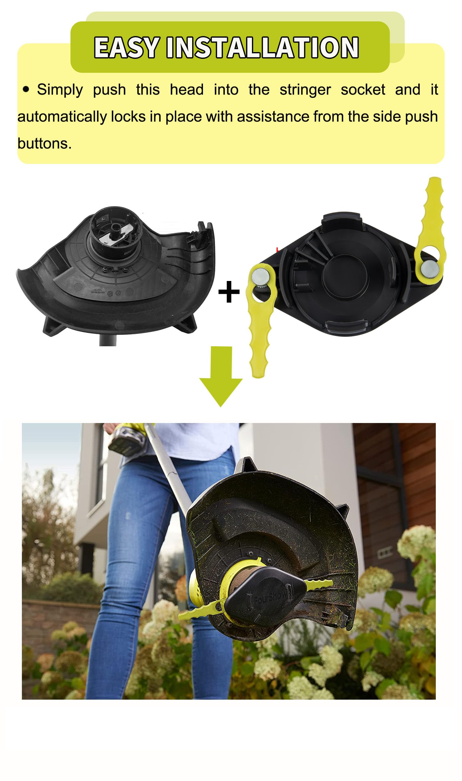 Polycarbonate construction of the FourShow Trimmer Head