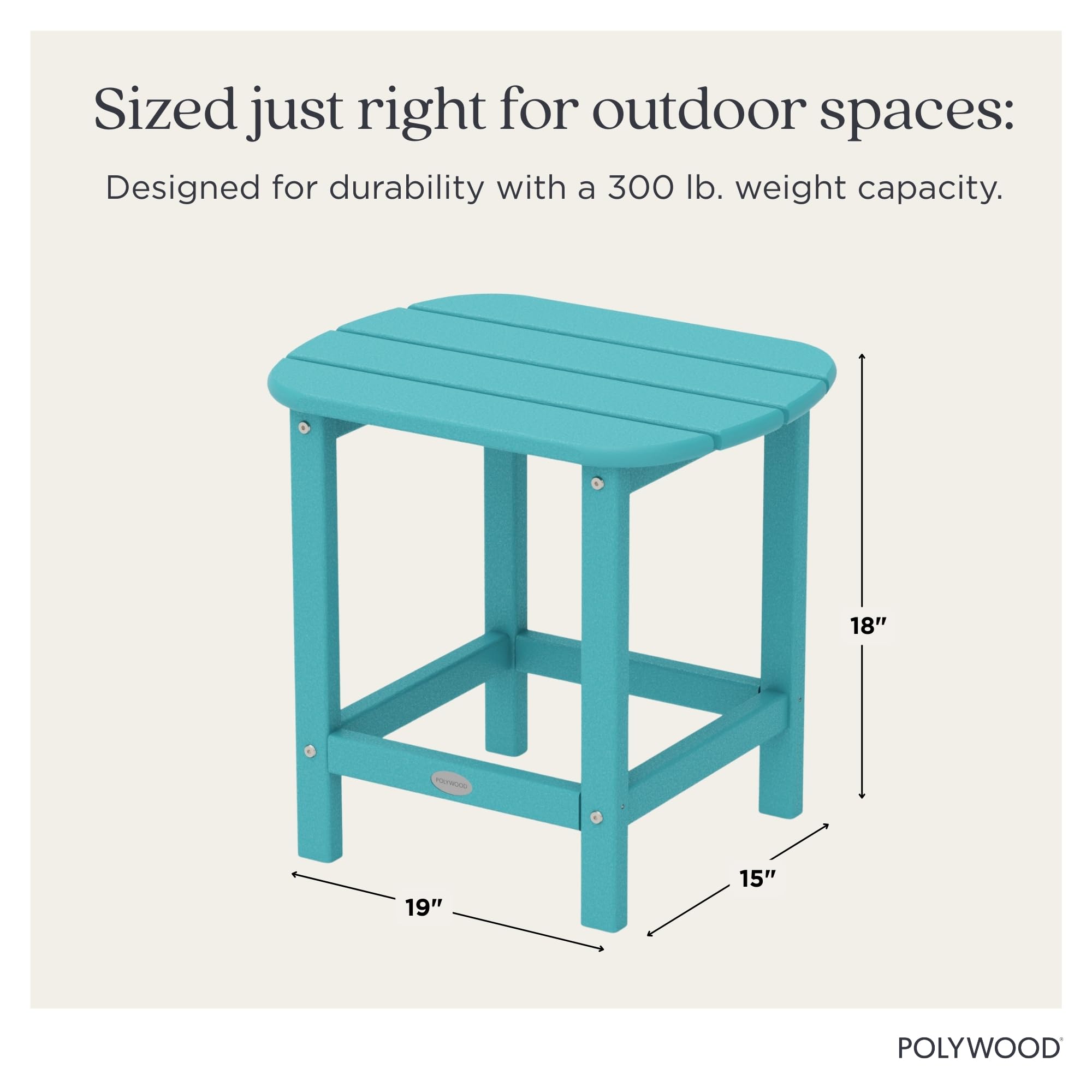 Polywood South Beach table in outdoor setting with chairs