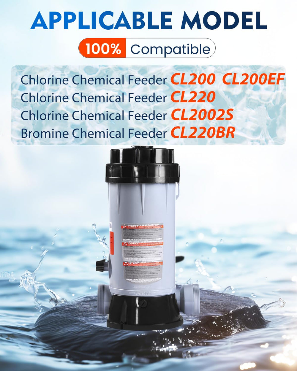 Pomeade Chlorinator Cover side view, showing tight seal
