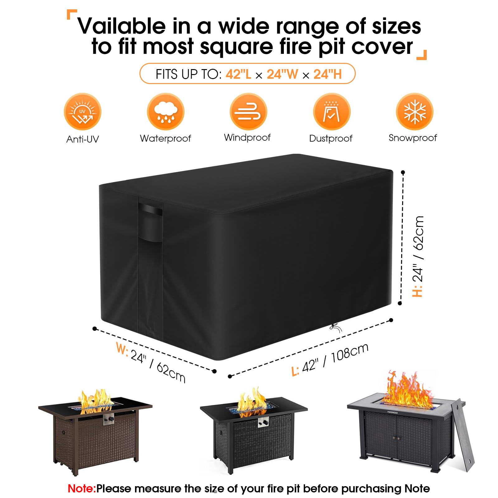 POMER Fire Pit Cover accessories included in the package