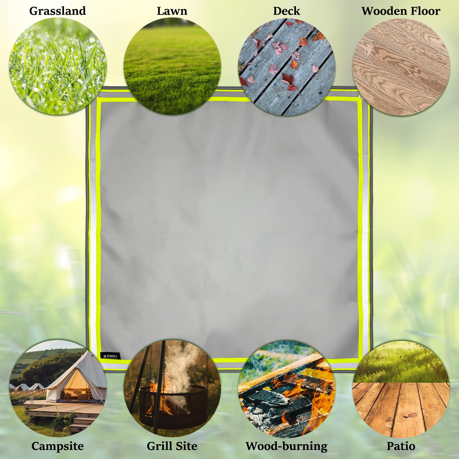 POMOLY Fire Pit Mat hydrophobic surface close-up