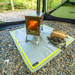 POMOLY Fire Pit Mat showing silicone non-slip surface