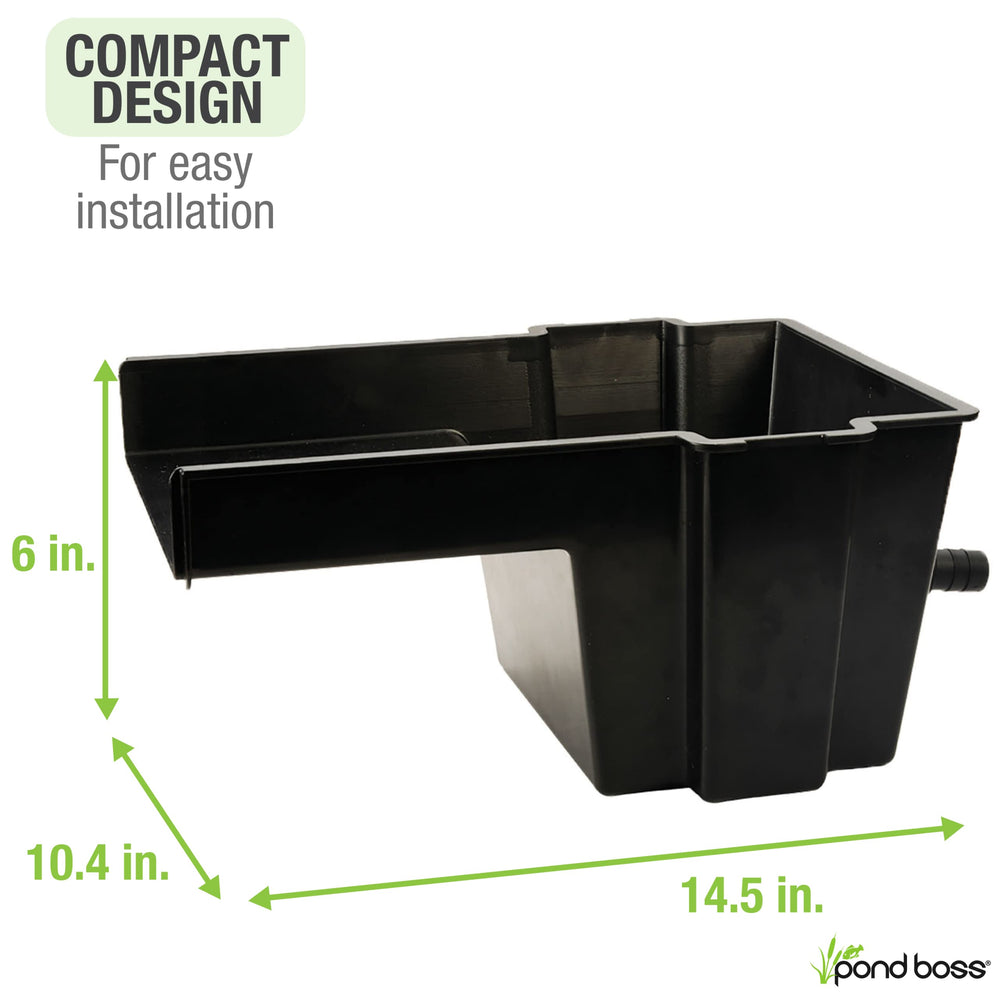 POND BOSS Waterfall Spillway side view showing built-in baffle