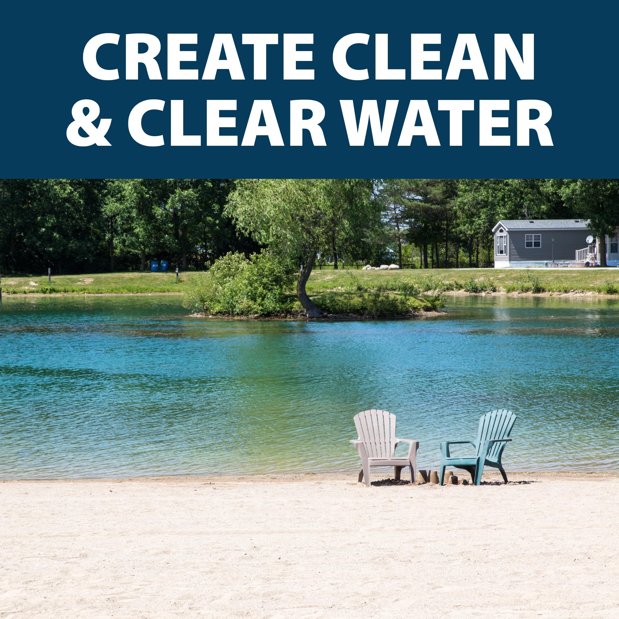 Pond water after application with Airmax PondClear