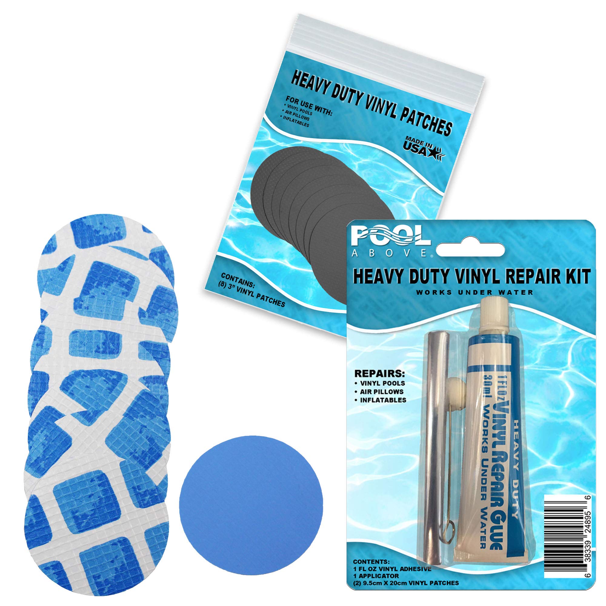 Pool Above All-in-One Repair Kit for Above-Ground Pools with vinyl patches