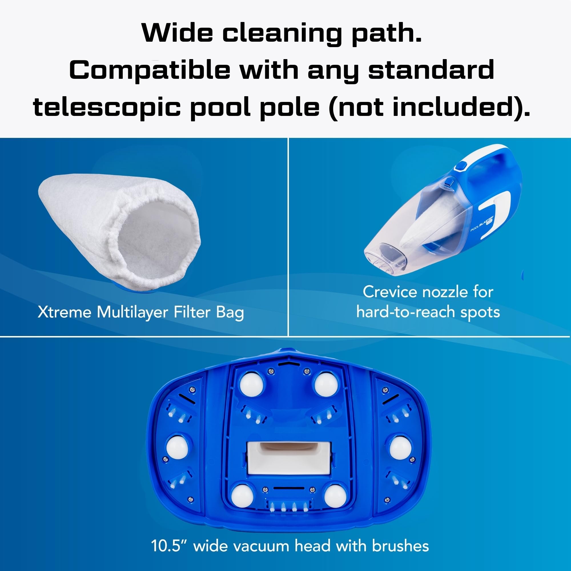 POOL BLASTER 200E cordless vacuum and wall charger