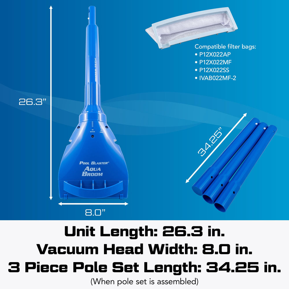 POOL BLASTER Aqua Broom XL Ultra in action cleaning a pool