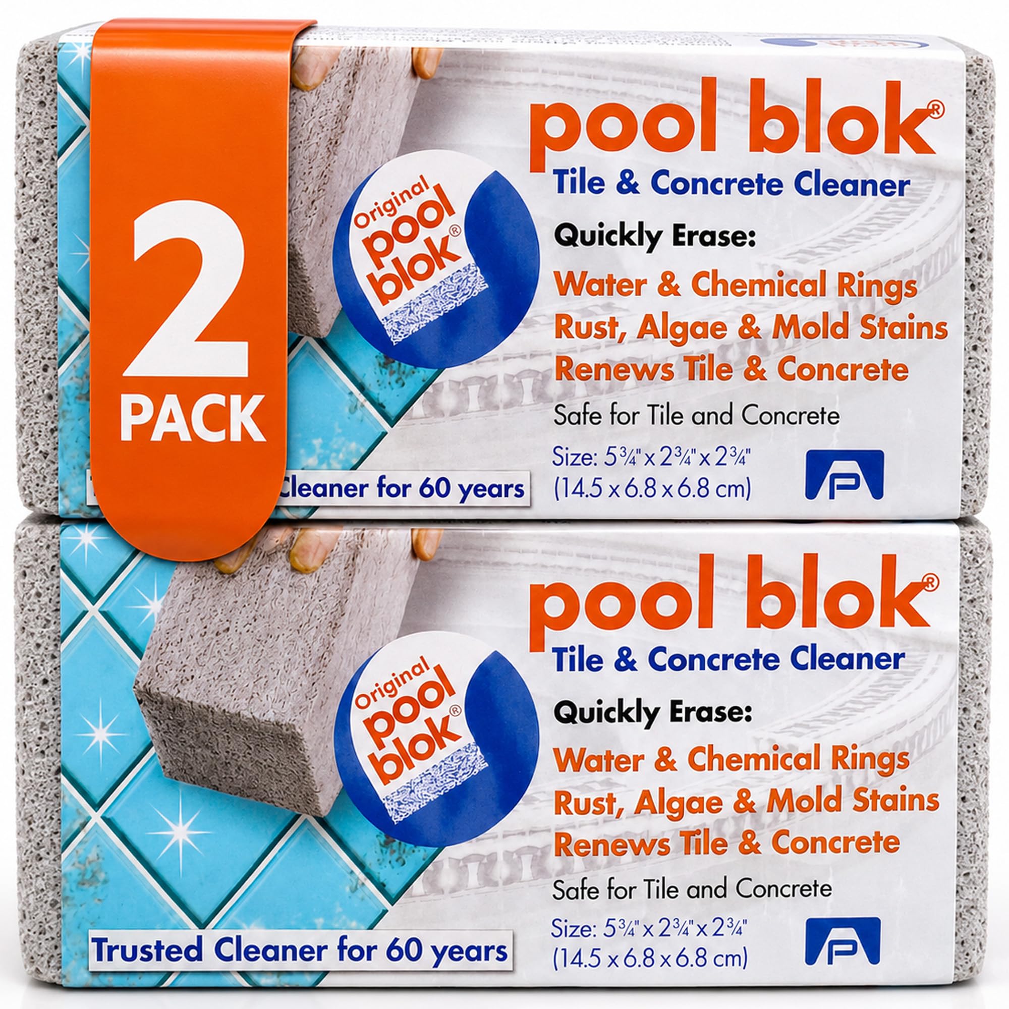 Pool Blok pumice stone pack of 2, gray color