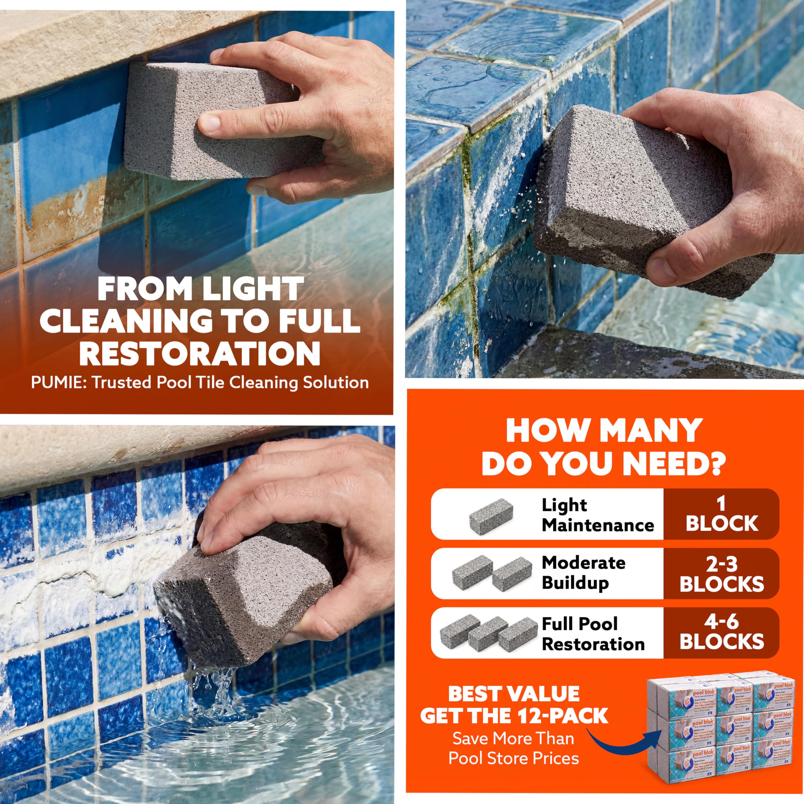 Pool Blok pumice stone with packaging detail