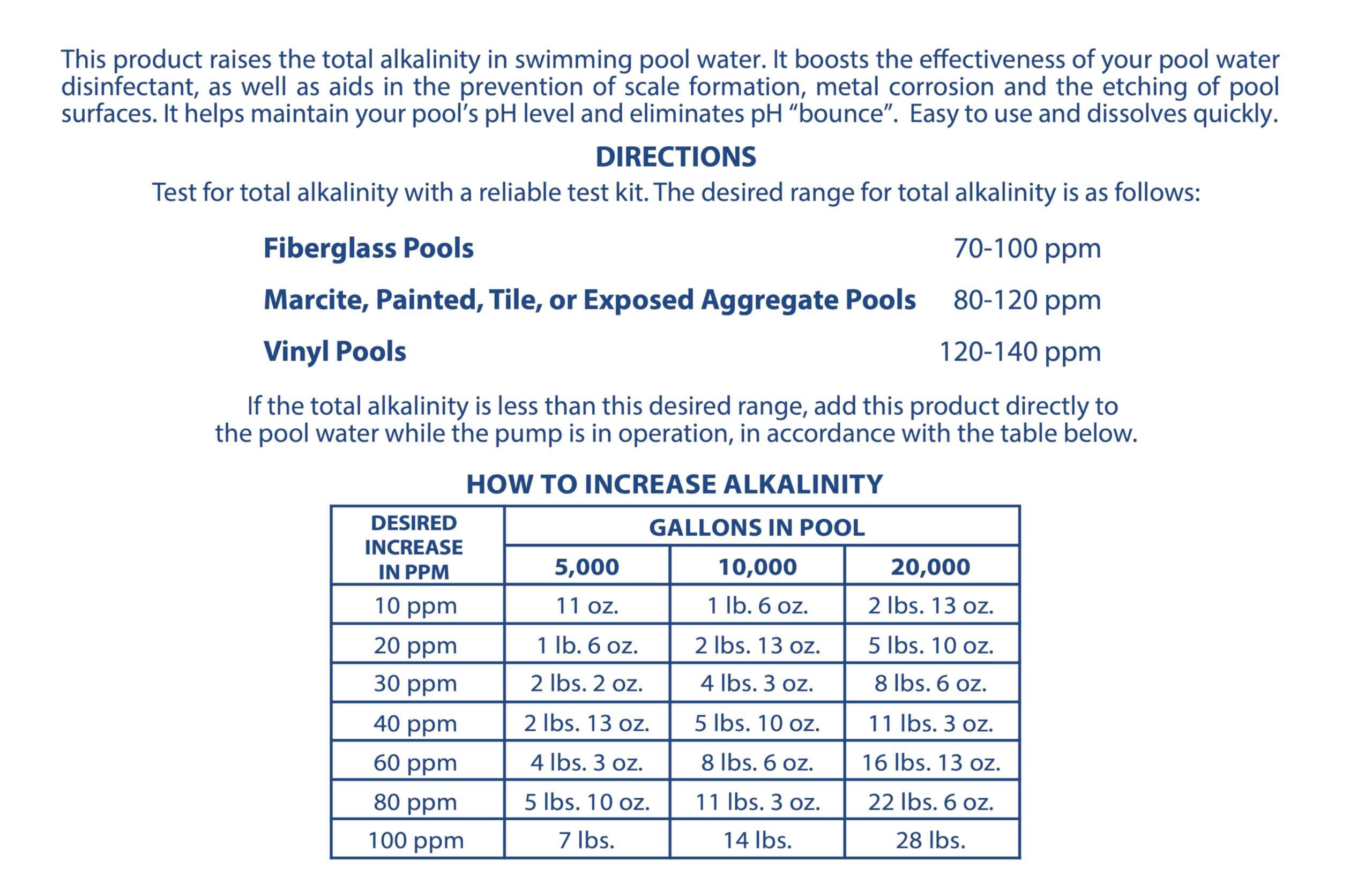 Pool Mate 10-Pounds Alkalinity Increaser in outdoor pool setting
