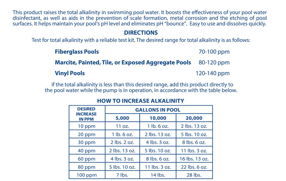 Pool Mate 10-Pounds Alkalinity Increaser in outdoor pool setting