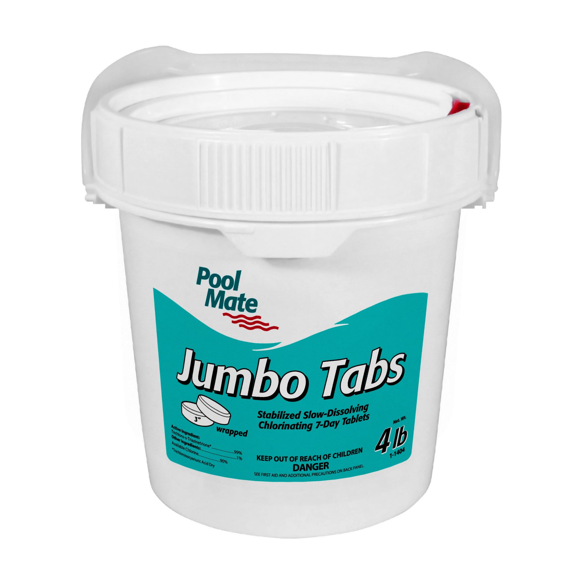 Pool Mate 4-Pound Premium Chlorine Tablets container front view