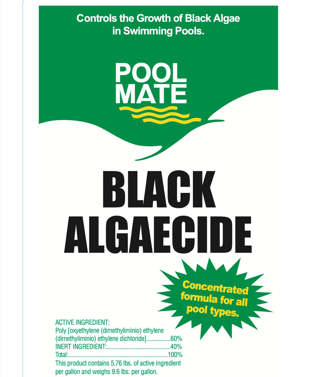 Pool Mate algaecide close-up of liquid consistency