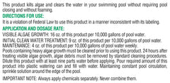 Pool Mate algaecide packaging side view