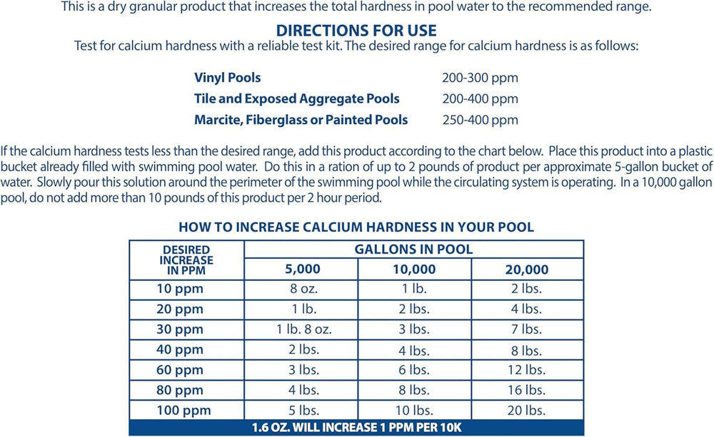 Pool Mate Calcium Hardness Increaser being mixed in a bucket