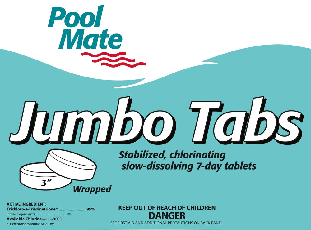 Pool Mate chlorine tablets showing easy to use lid