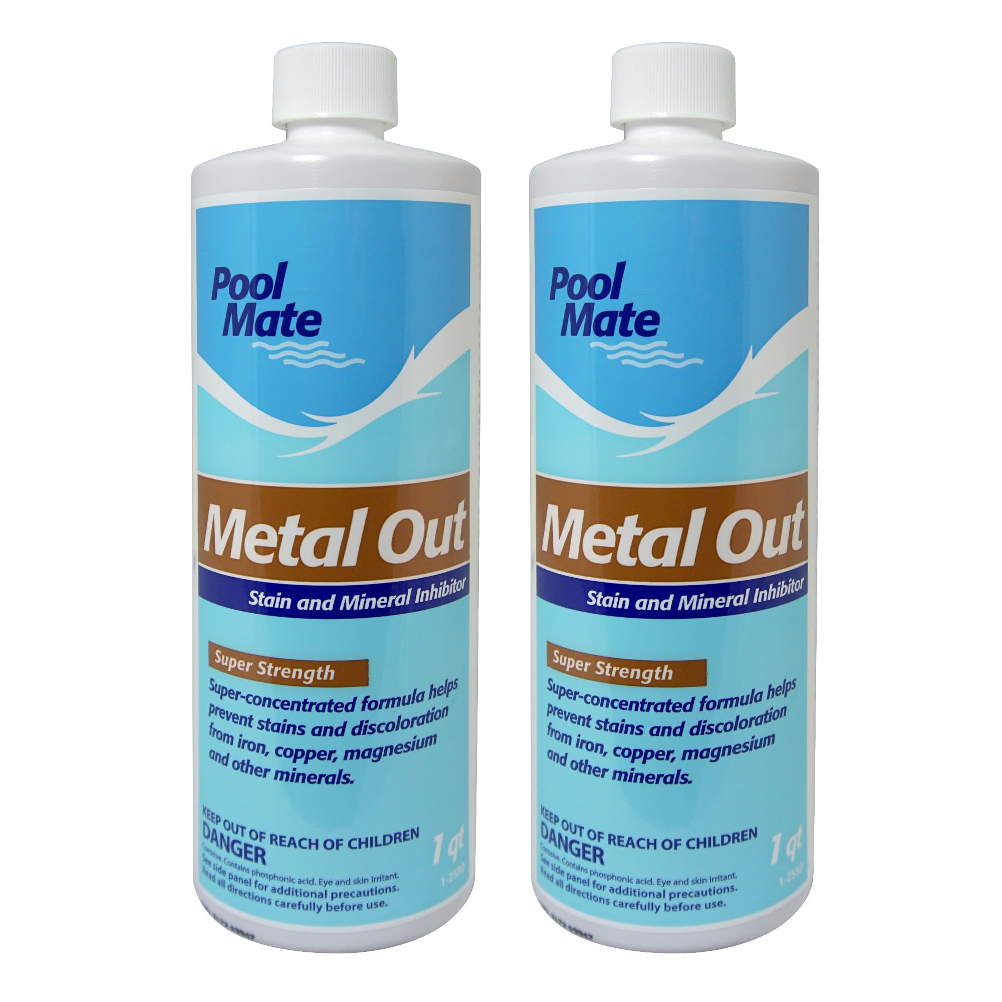 Pool Mate Metal Out 2-Pack concentrated pool stain remover bottles