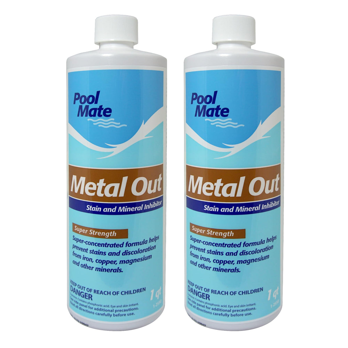 Pool Mate Metal Out 2-Pack concentrated pool stain remover bottles