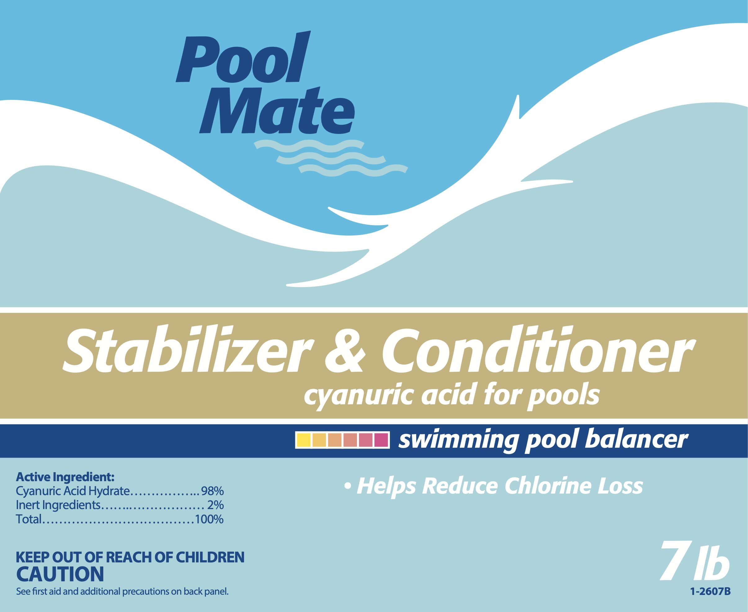 Pool Mate stabilizer being mixed in a pail of water