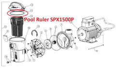 Pool Ruler Hayward SPX1500P O-Ring side view showing dimensions