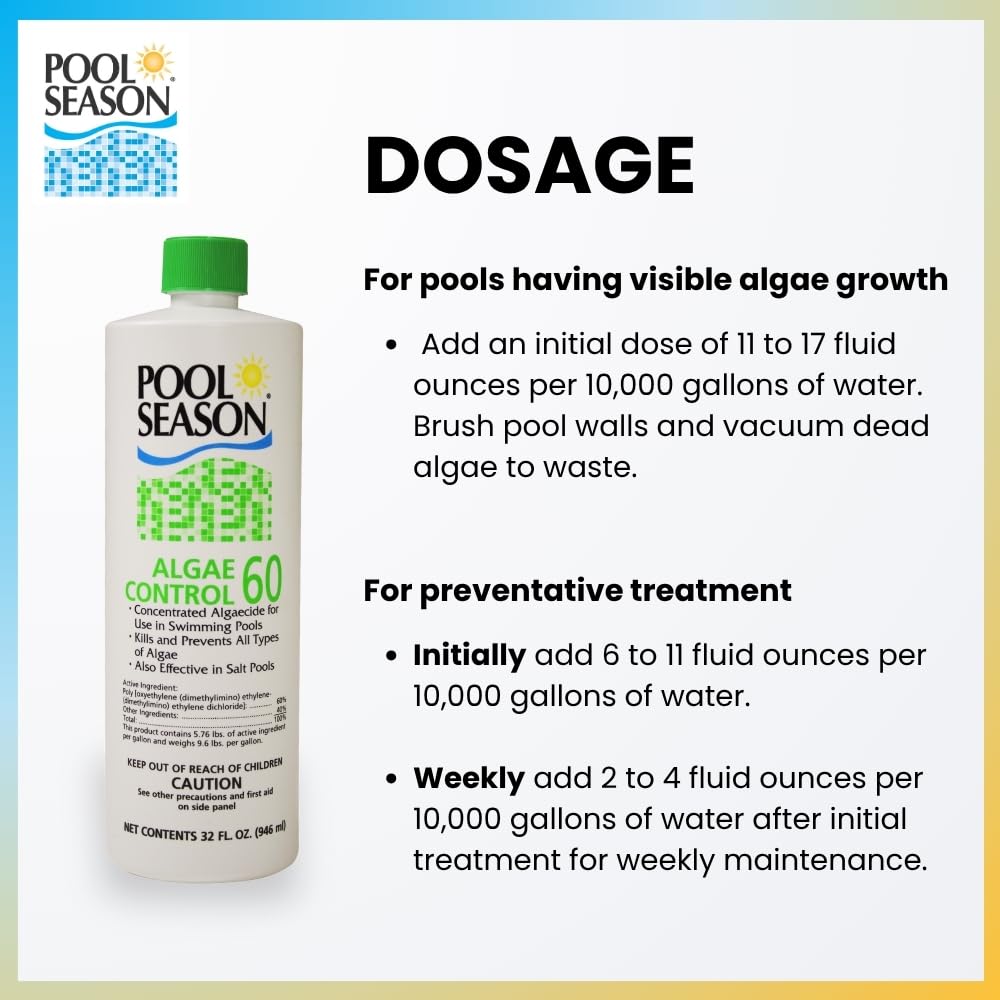 Pool Season Polyquat 60 Algaecide bottle side view