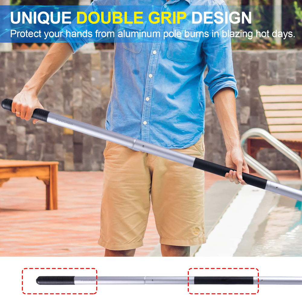 POOLAZA 10.5 Ft Pool Pole in extended position