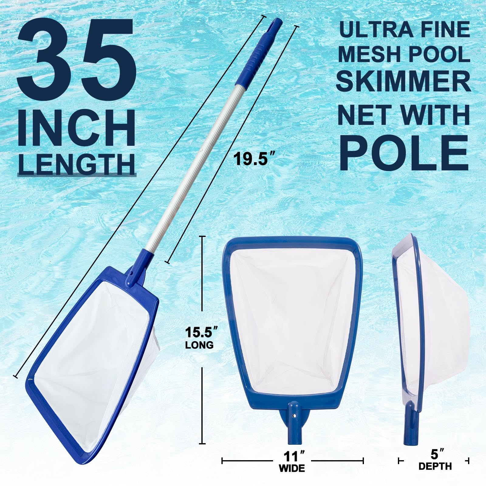 POOLAZA Hot Tub Skimmer Net close-up of ultra fine mesh