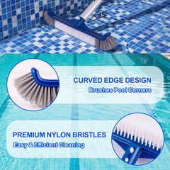 POOLAZA Pool Brush Head attached to a standard pool pole