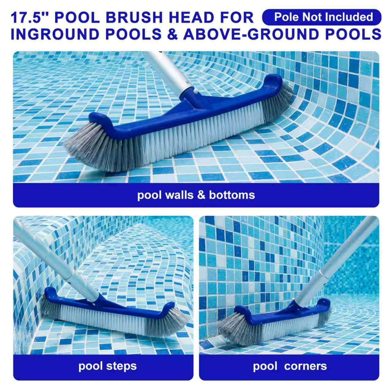 POOLAZA Pool Brush Head with handle in packaging